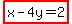 highlight%28x-4y=2%29