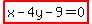 highlight%28x-4y-9=0%29