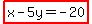 highlight%28x-5y=-20%29