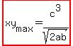 highlight%28xy%5Bmax%5D=c%5E3%2Fsqrt%282ab%29%29