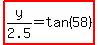 highlight%28y%2F2.5=tan%2858%29%29