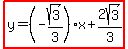 highlight%28y=%28-sqrt%283%29%2F3%29x%2B2sqrt%283%29%2F3%29