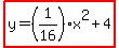 highlight%28y=%281%2F16%29x%5E2%2B4%29