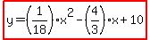highlight%28y=%281%2F18%29x%5E2-%284%2F3%29x%2B10%29
