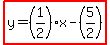 highlight%28y=%281%2F2%29x-%285%2F2%29%29