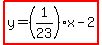 highlight%28y=%281%2F23%29x-2%29