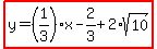 highlight%28y=%281%2F3%29x-2%2F3%2B2%2Asqrt%2810%29%29