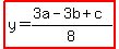 highlight%28y=%283a-3b%2Bc%29%2F8%29
