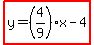 highlight%28y=%284%2F9%29x-4%29