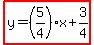 highlight%28y=%285%2F4%29x%2B3%2F4%29
