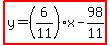 highlight%28y=%286%2F11%29x-98%2F11%29