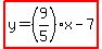 highlight%28y=%289%2F5%29x-7%29