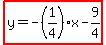 highlight%28y=-%281%2F4%29x-9%2F4%29