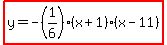highlight%28y=-%281%2F6%29%28x%2B1%29%28x-11%29%29