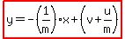highlight%28y=-%281%2Fm%29x%2B%28v%2Bu%2Fm%29%29