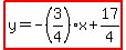 highlight%28y=-%283%2F4%29x%2B17%2F4%29