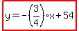 highlight%28y=-%283%2F4%29x%2B54%29