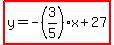 highlight%28y=-%283%2F5%29x%2B27%29