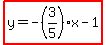 highlight%28y=-%283%2F5%29x-1%29