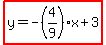 highlight%28y=-%284%2F9%29x%2B3%29