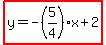 highlight%28y=-%285%2F4%29x%2B2%29