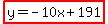 highlight%28y=-10x%2B191%29