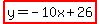 highlight%28y=-10x%2B26%29
