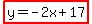 highlight%28y=-2x%2B17%29