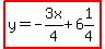 highlight%28y=-3x%2F4%2B6%261%2F4%29