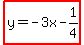 highlight%28y=-3x-1%2F4%29