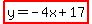 highlight%28y=-4x%2B17%29