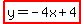 highlight%28y=-4x%2B4%29