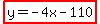 highlight%28y=-4x-110%29