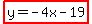 highlight%28y=-4x-19%29