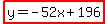 highlight%28y=-52x%2B196%29