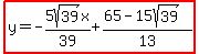 highlight%28y=-5sqrt%2839%29x%2F39%2B%2865-15sqrt%2839%29%29%2F13%29