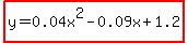 highlight%28y=0.04x%5E2-0.09x%2B1.2%29