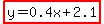 highlight%28y=0.4x%2B2.1%29