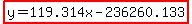 highlight%28y=119.314x-236260.133%29