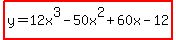 highlight%28y=12x%5E3-50x%5E2%2B60x-12%29