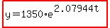 highlight%28y=1350%2Ae%5E%282.07944t%29%29