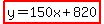 highlight%28y=150x%2B820%29