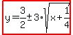 highlight%28y=3%2F2%2B-+3%2Asqrt%28x%2B1%2F4%29%29