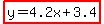highlight%28y=4.2x%2B3.4%29