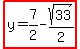 highlight%28y=7%2F2-sqrt%2833%29%2F2%29