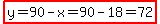 highlight%28y=90-x=90-18=72%29
