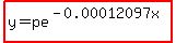 highlight%28y=pe%5E%28-0.00012097x%29%29