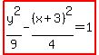 highlight%28y%5E2%2F9-%28x%2B3%29%5E2%2F4=1%29
