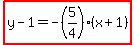 highlight%28y-1=-%285%2F4%29%28x%2B1%29%29