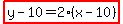 highlight%28y-10=2%28x-10%29%29